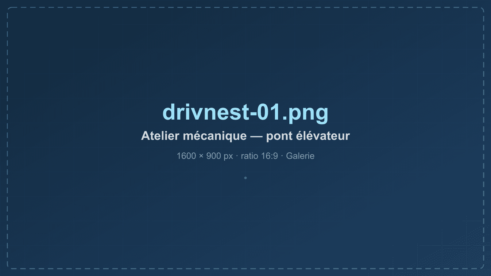 Atelier mécanique DrivNest — poste de travail sur pont élévateur